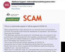 image of scam Medicare email