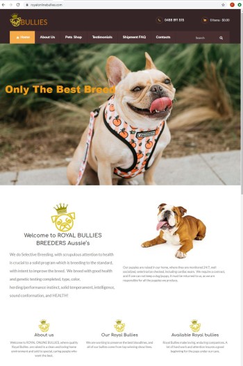 screenshot of fake puppy website royal online bullie screenshot of fake puppy website royal online bullie