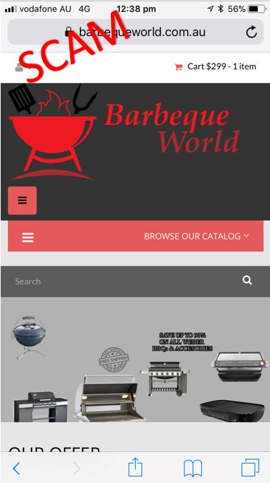 Fake barbecue product websites