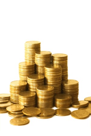 A pile of gold coins 