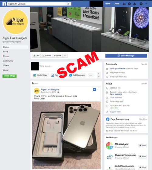 image of fake online mobile shop