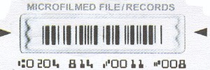 Microfilm bar code