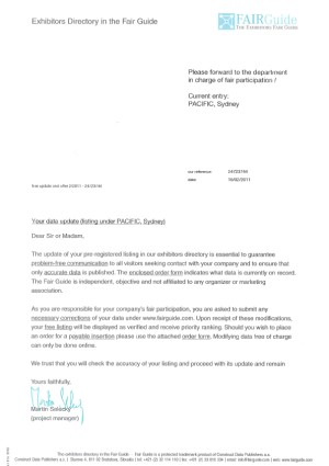 An example of the Fair guide scam letter