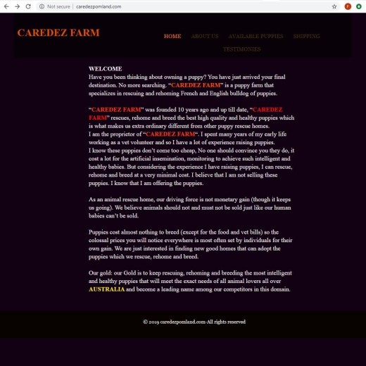 screenshot of fake webpage carzdezpomland screenshot of fake webpage carzdezpomland