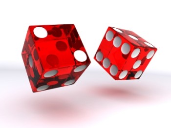 red dice rolling