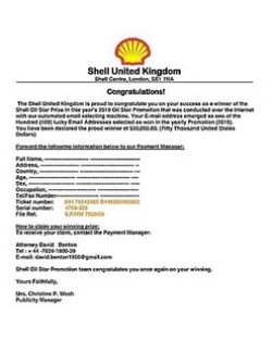 An example of a shell united kingdom scam email